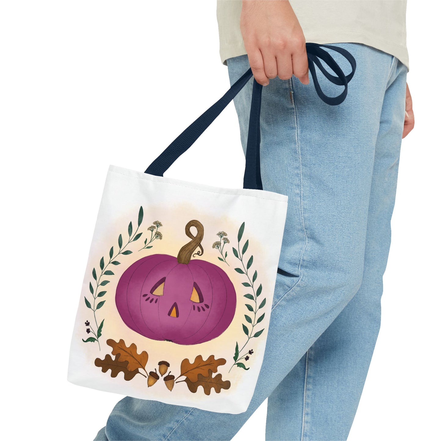 Autumn Pumpkin Vine Halloween Tote Bag