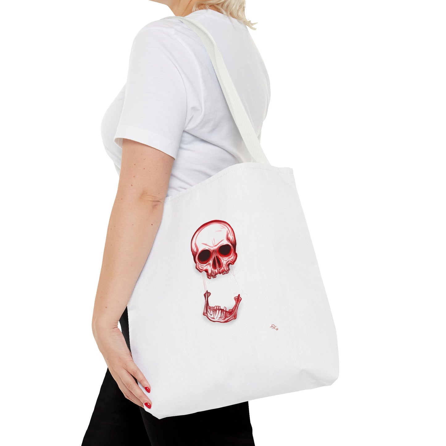 Red Skull Halloween Tote Bag