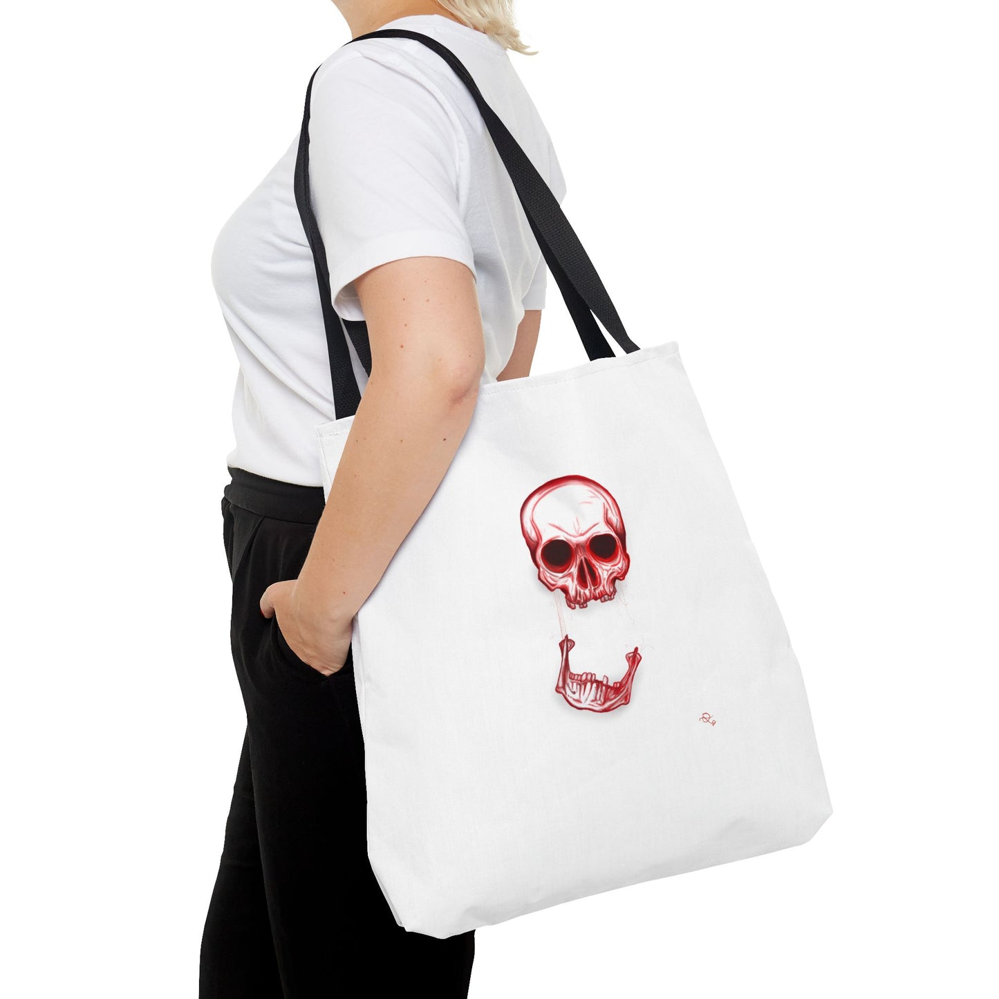 Red Skull Halloween Tote Bag