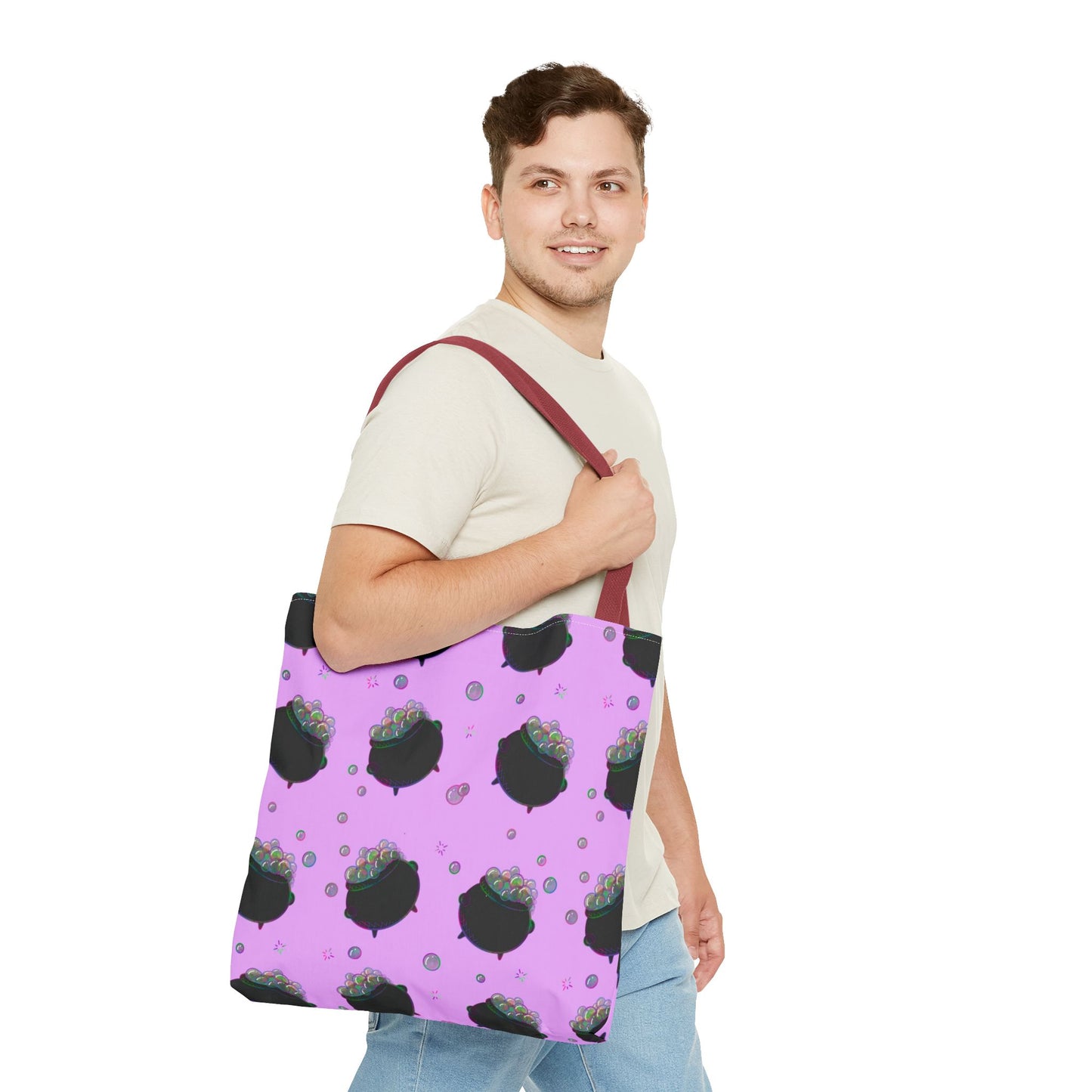 Pink cauldron Halloween Tote Bag