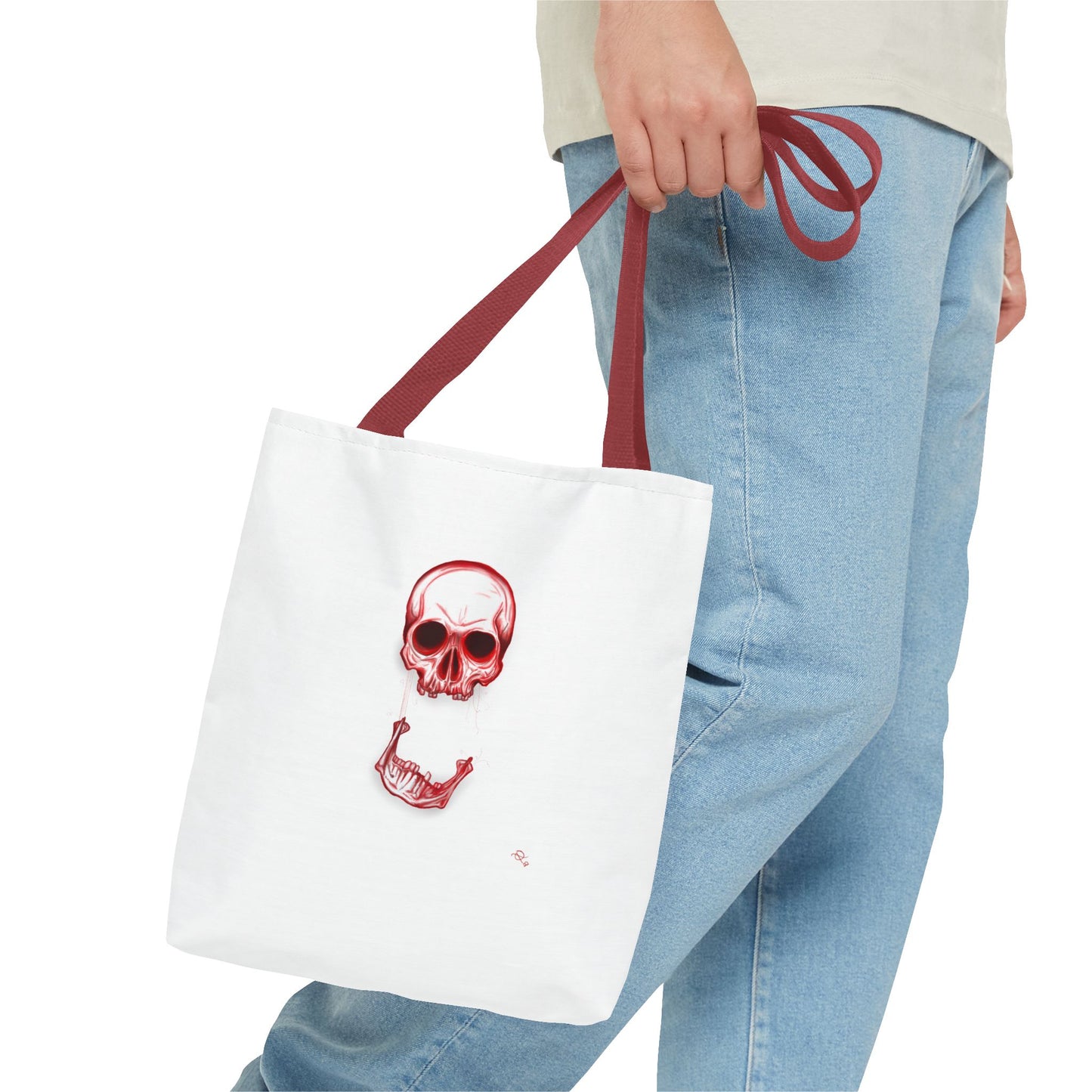 Red Skull Halloween Tote Bag