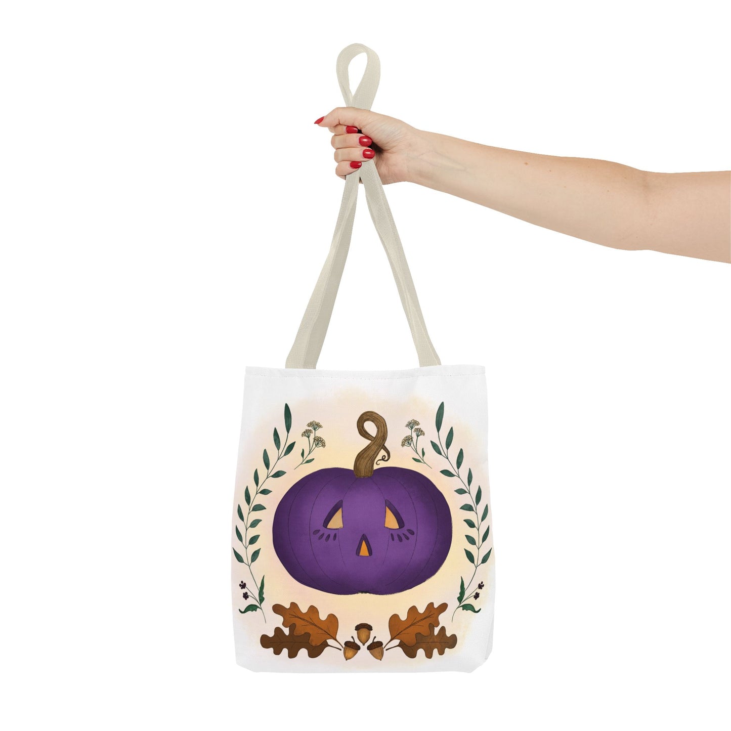 Autumn Pumpkin Vine Halloween Tote Bag