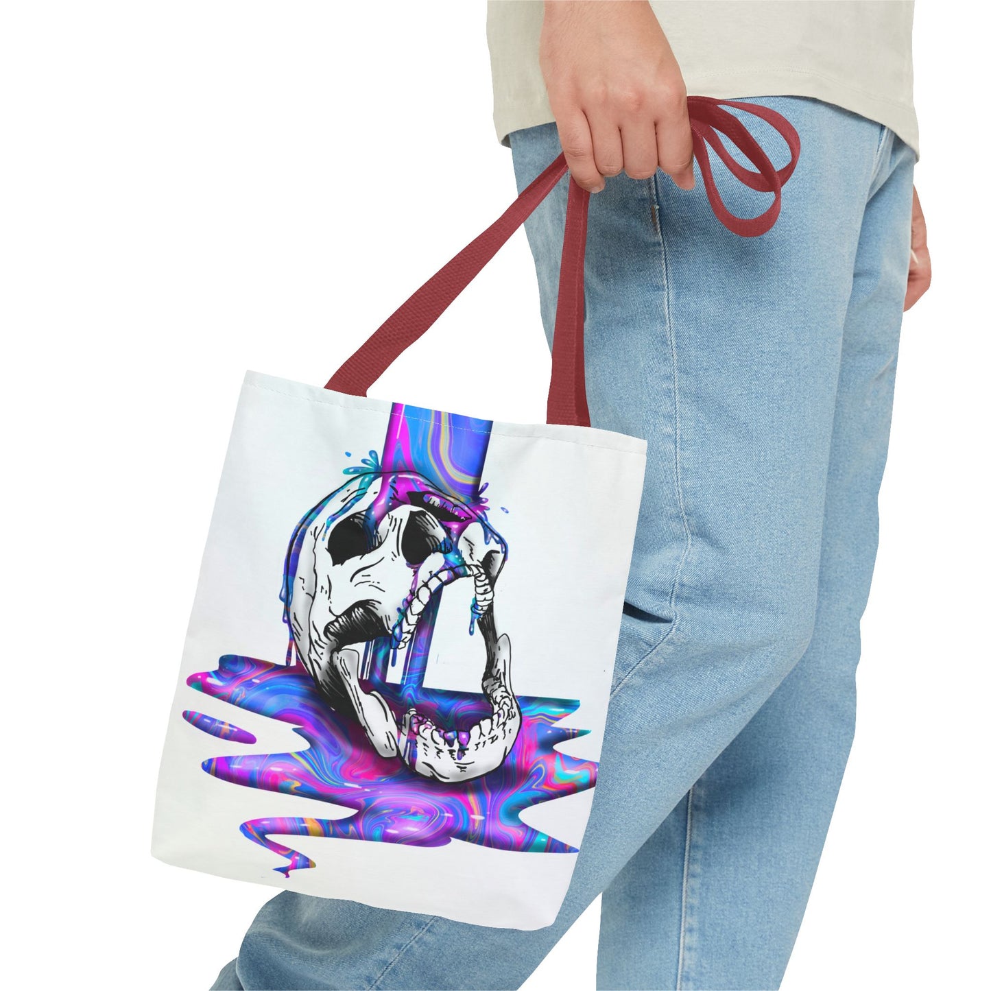 Painted Skull Halloween Tote Bag