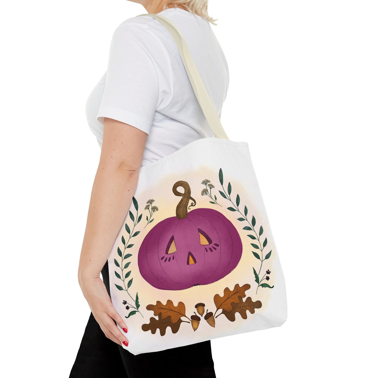 Autumn Pumpkin Vine Halloween Tote Bag