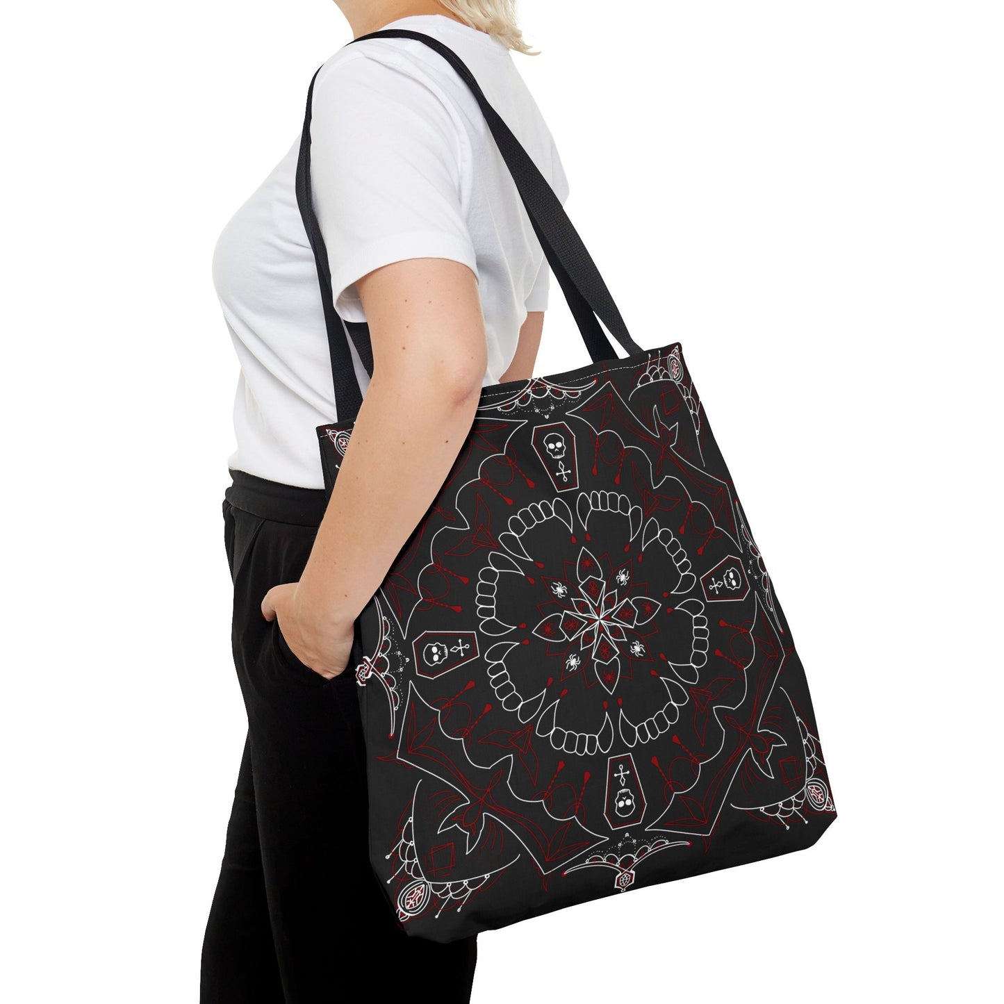 Skull and Coffin Gothic Halloween Tote Bag