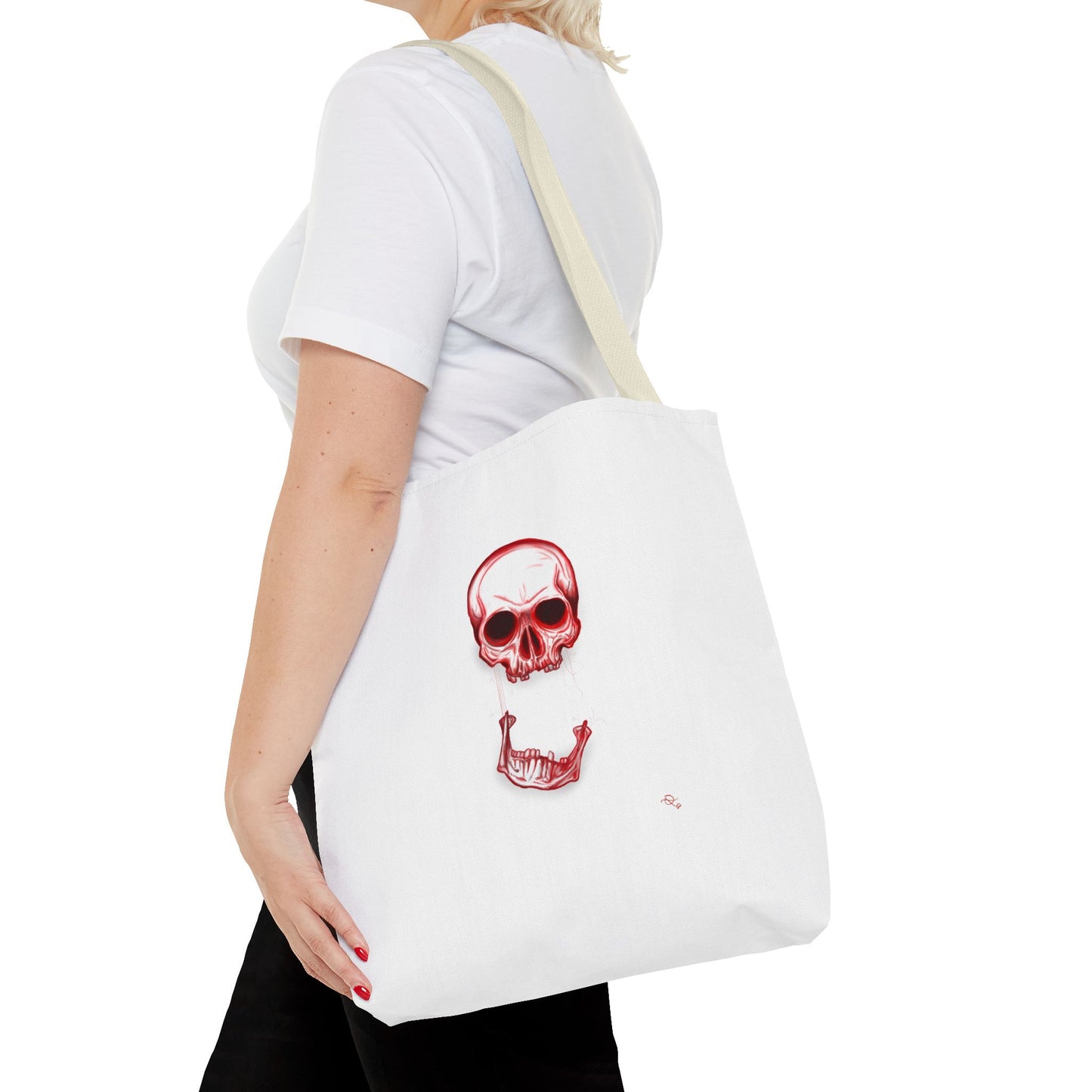 Red Skull Halloween Tote Bag