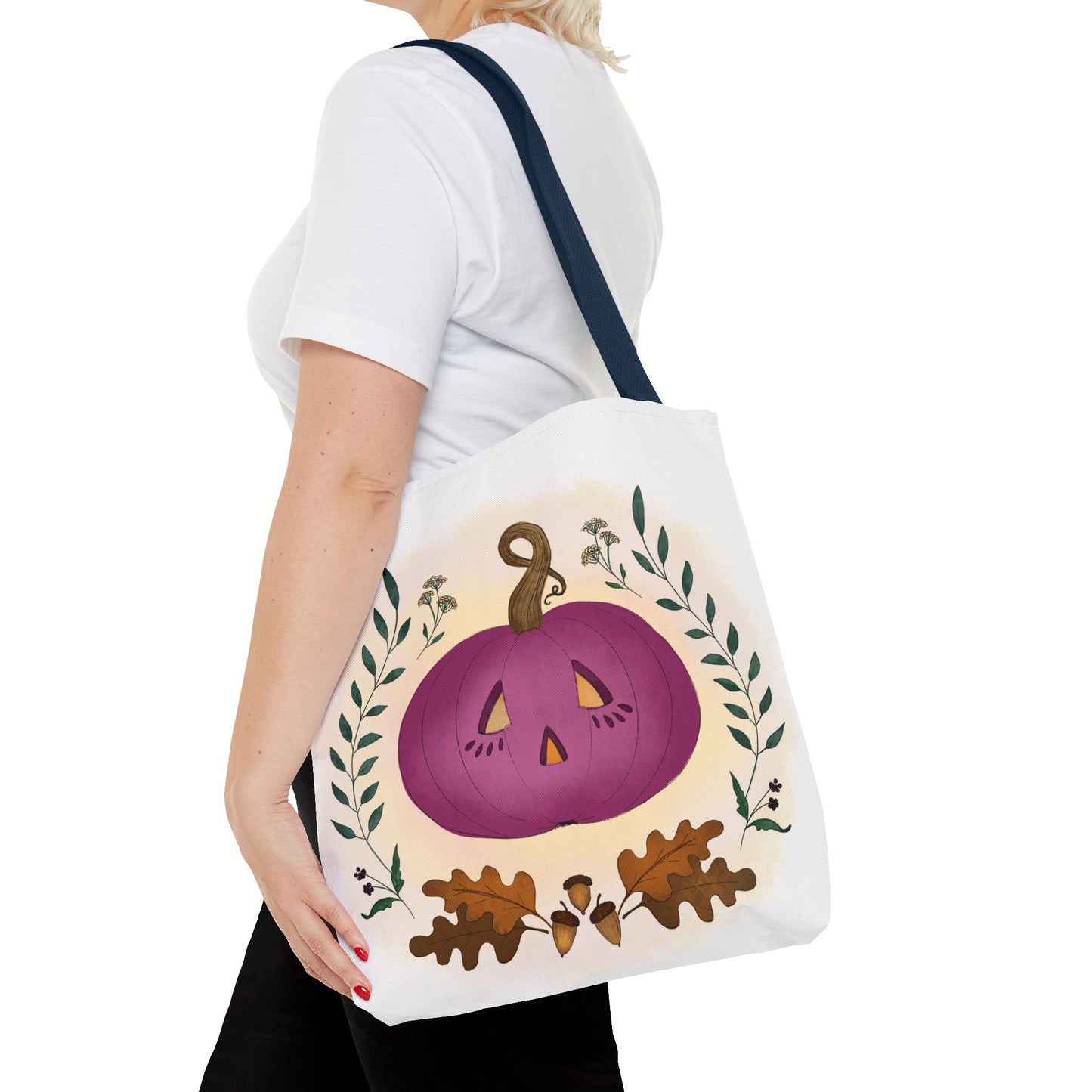 Autumn Pumpkin Vine Halloween Tote Bag