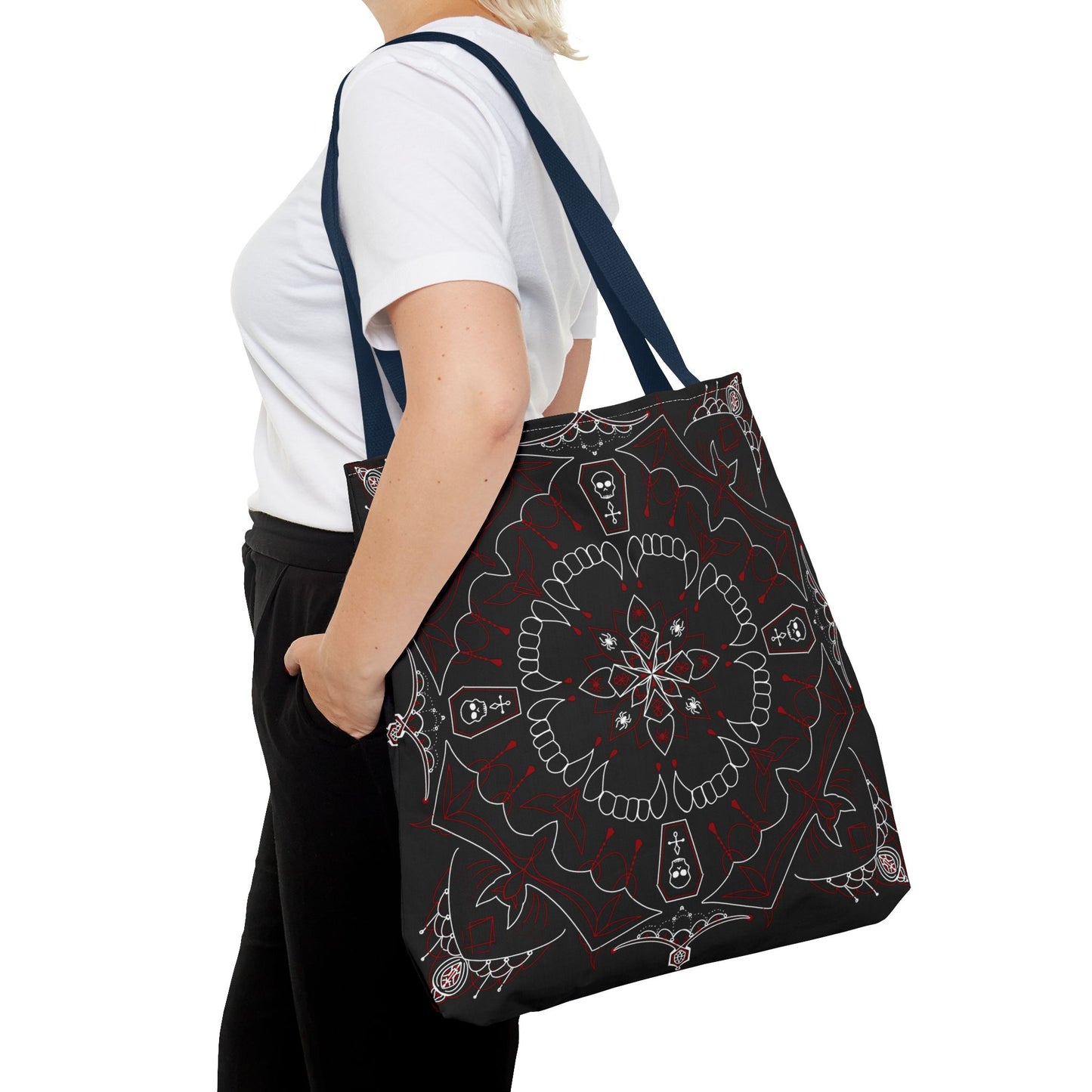 Skull and Coffin Gothic Halloween Tote Bag