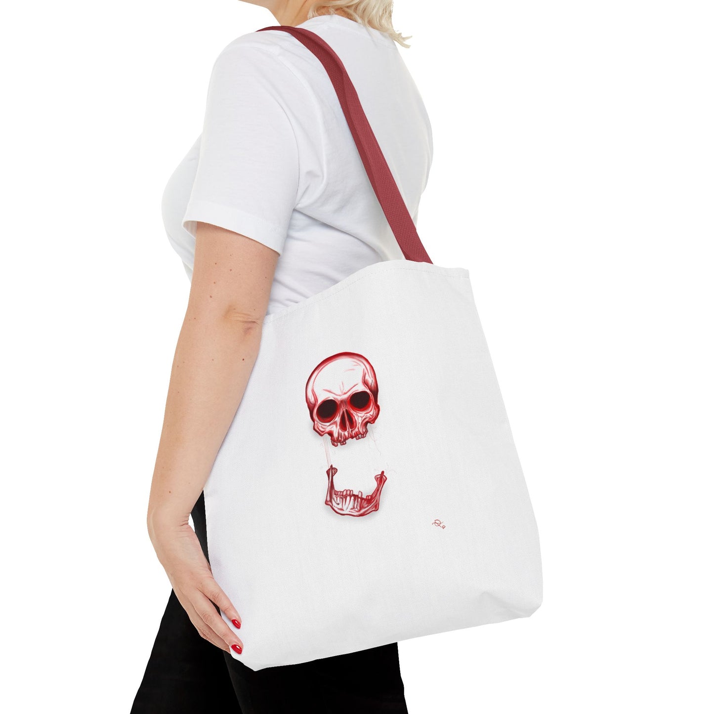 Red Skull Halloween Tote Bag