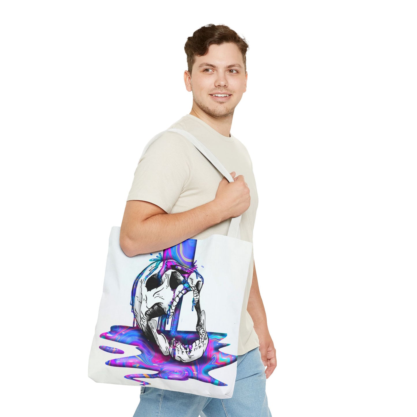 Painted Skull Halloween Tote Bag