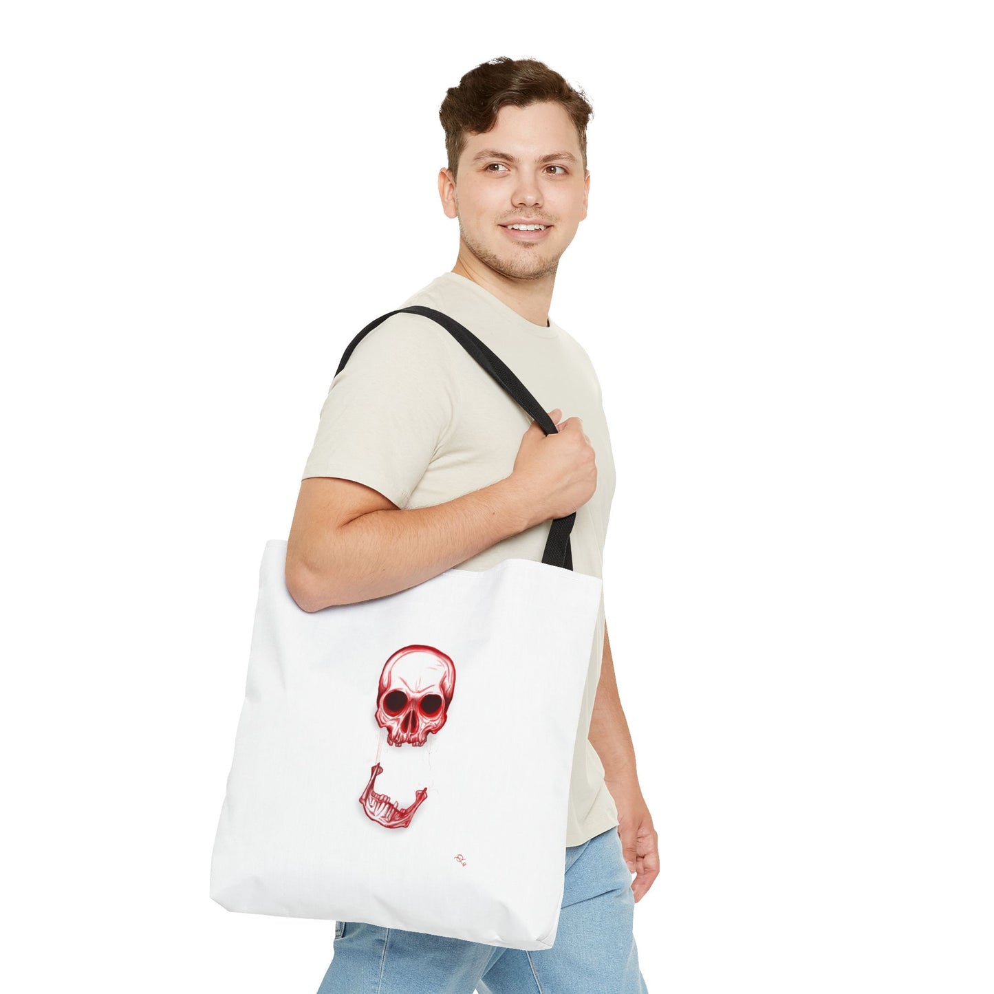 Red Skull Halloween Tote Bag