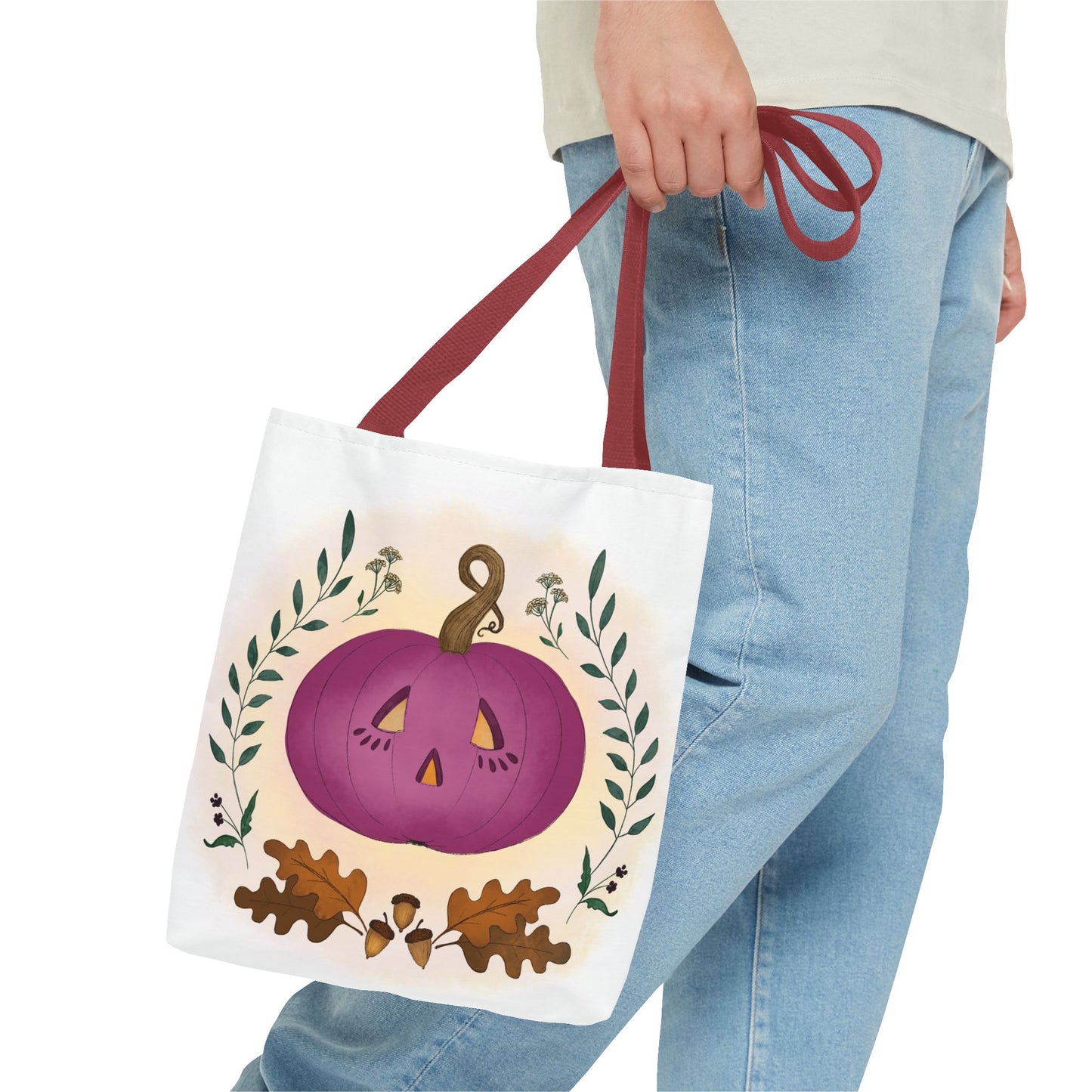 Autumn Pumpkin Vine Halloween Tote Bag