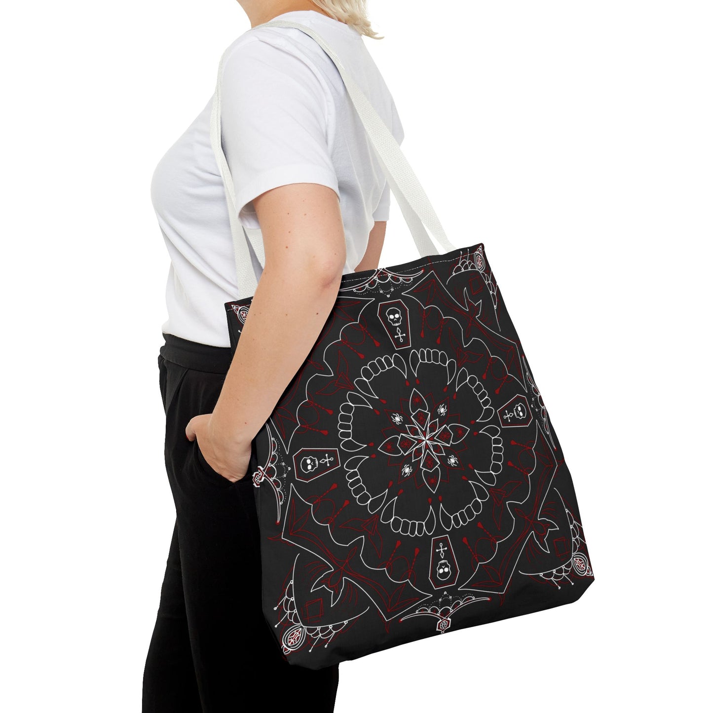 Skull and Coffin Gothic Halloween Tote Bag