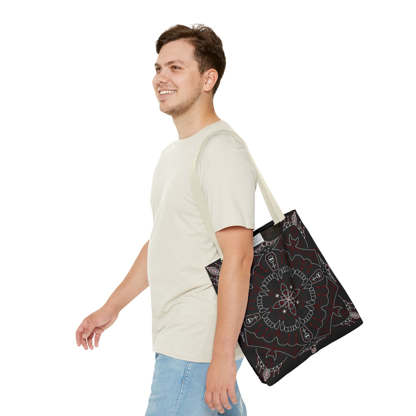 Skull and Coffin Gothic Halloween Tote Bag