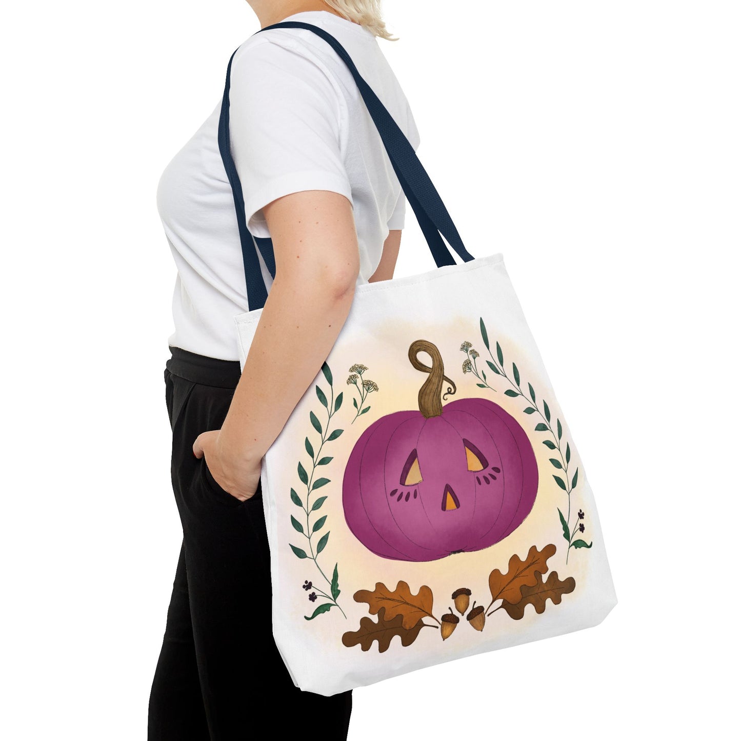 Autumn Pumpkin Vine Halloween Tote Bag