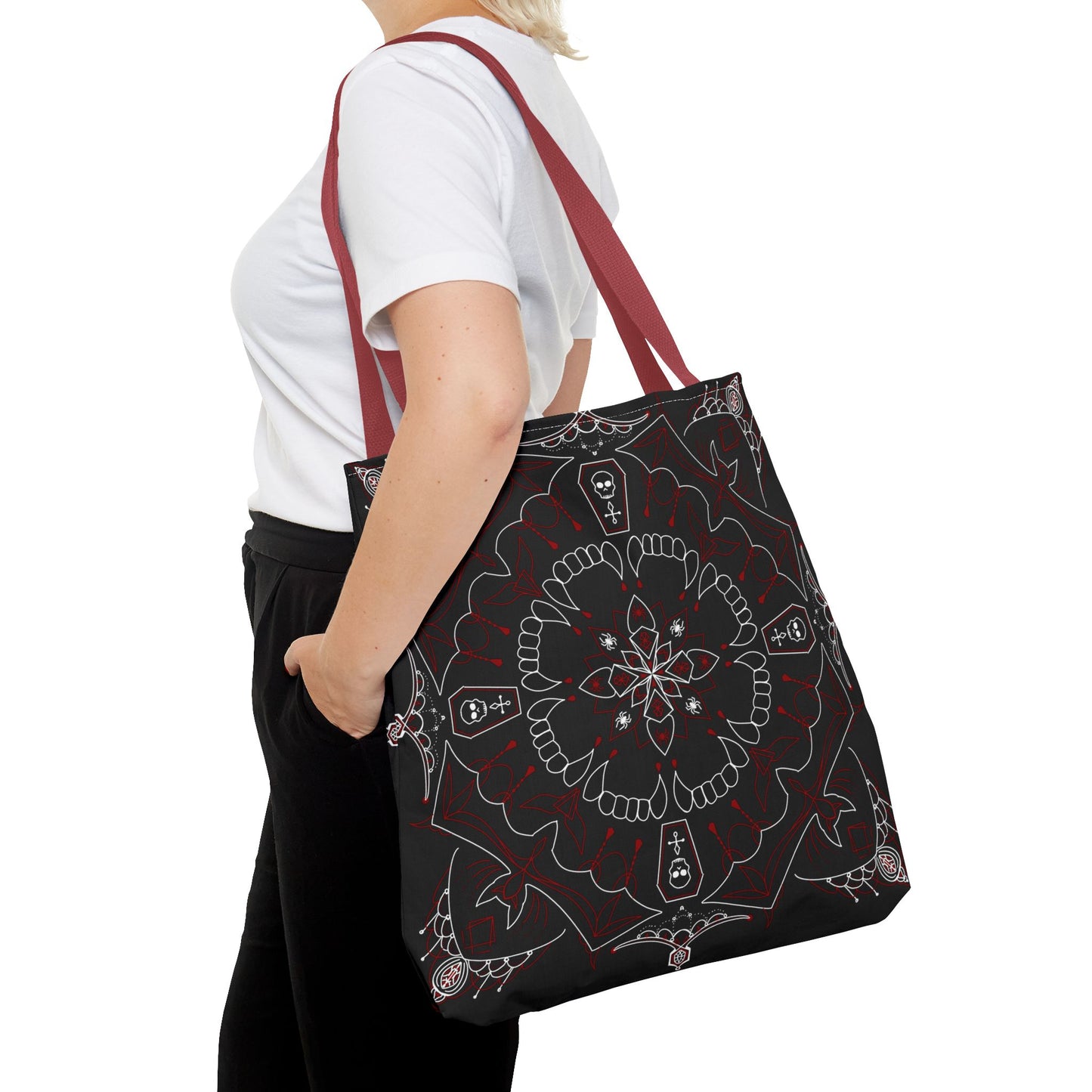 Skull and Coffin Gothic Halloween Tote Bag