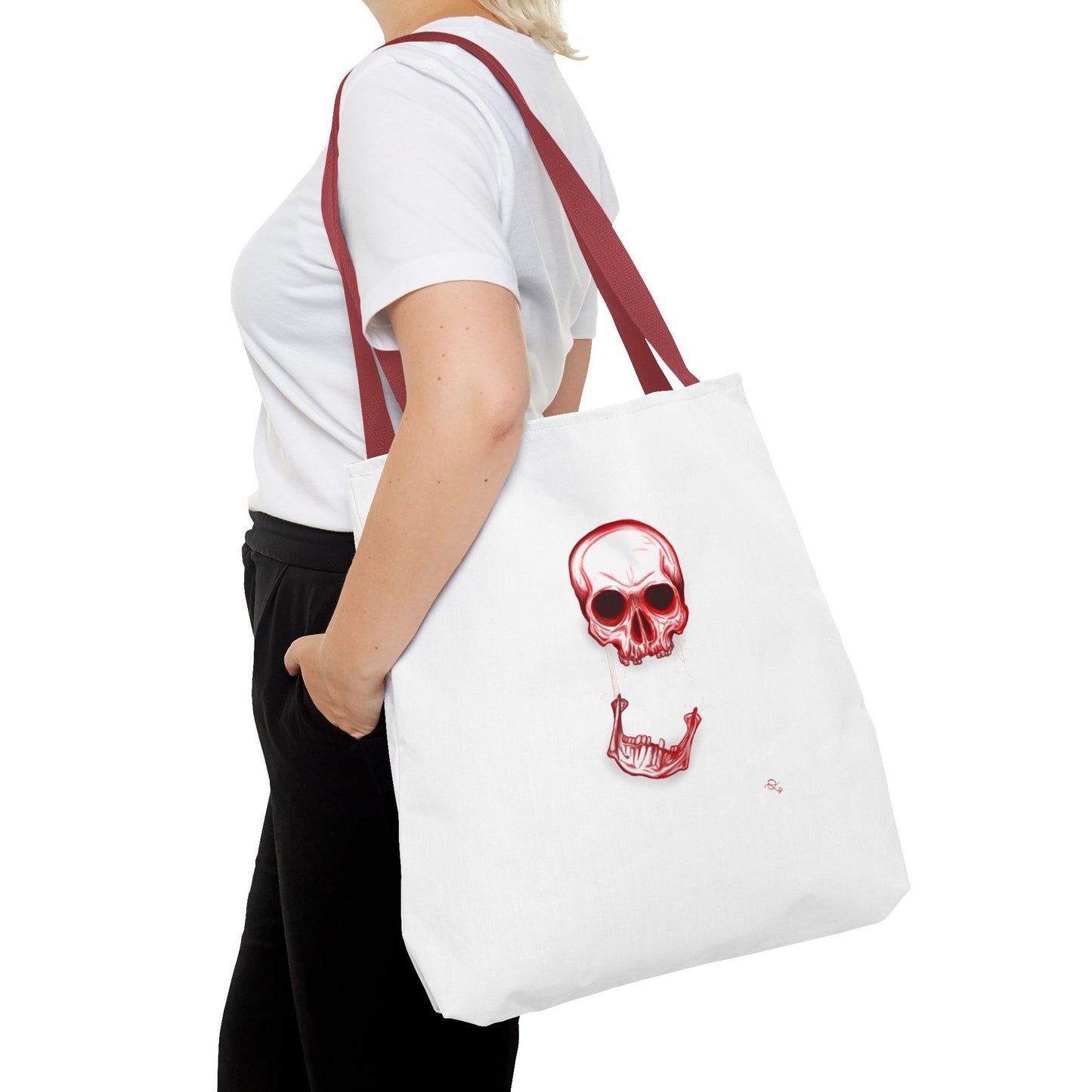 Red Skull Halloween Tote Bag