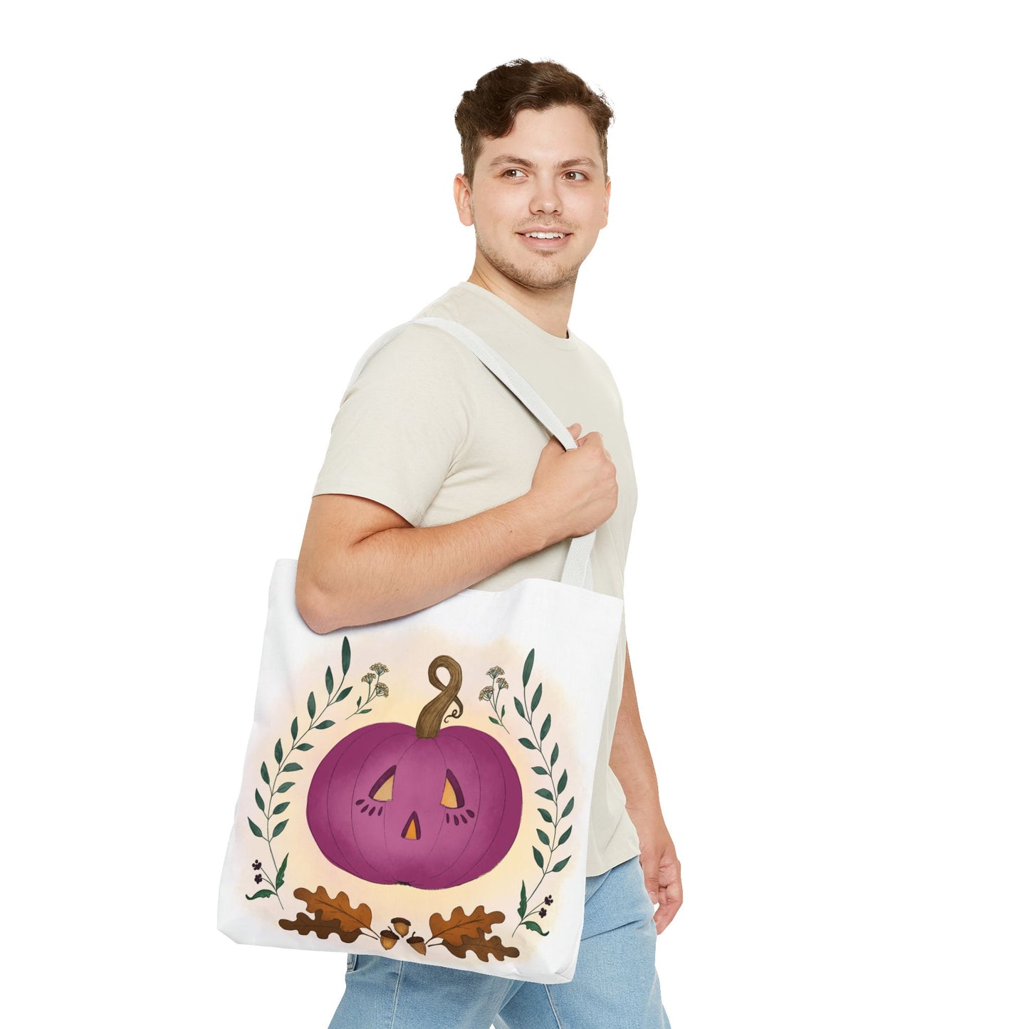 Autumn Pumpkin Vine Halloween Tote Bag