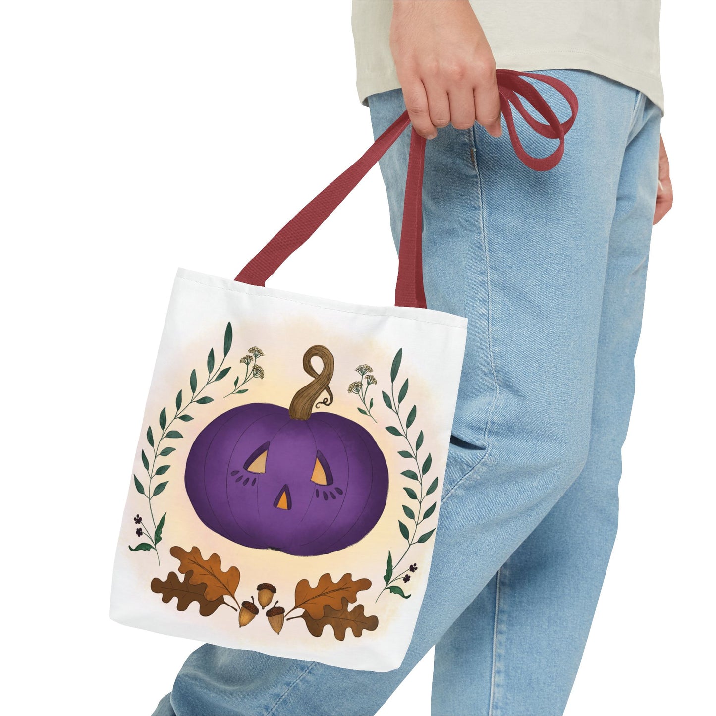 Autumn Pumpkin Vine Halloween Tote Bag