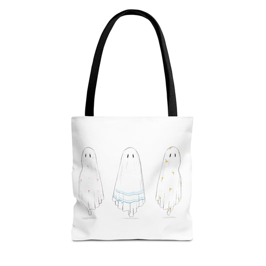 Ghostly Boo Sheets Halloween Tote Bag