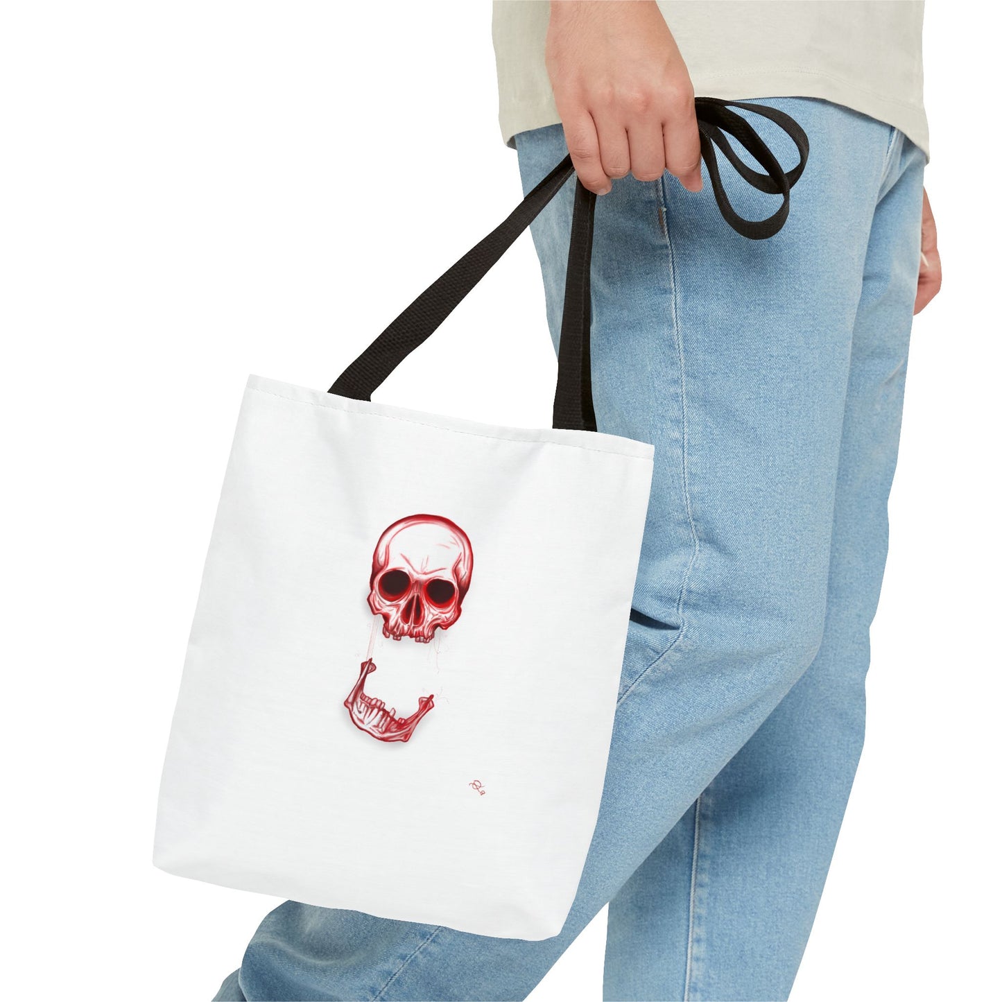 Red Skull Halloween Tote Bag