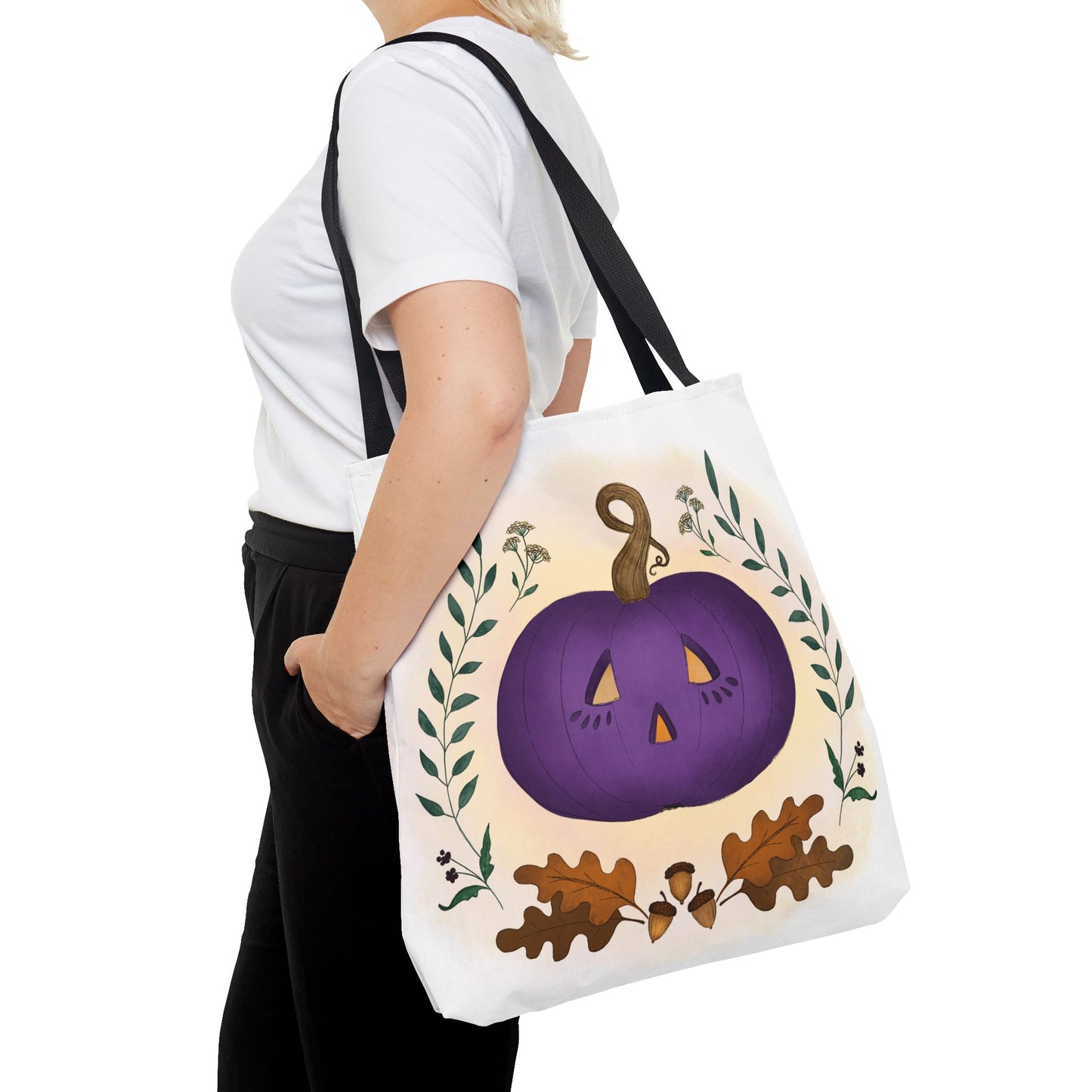 Autumn Pumpkin Vine Halloween Tote Bag