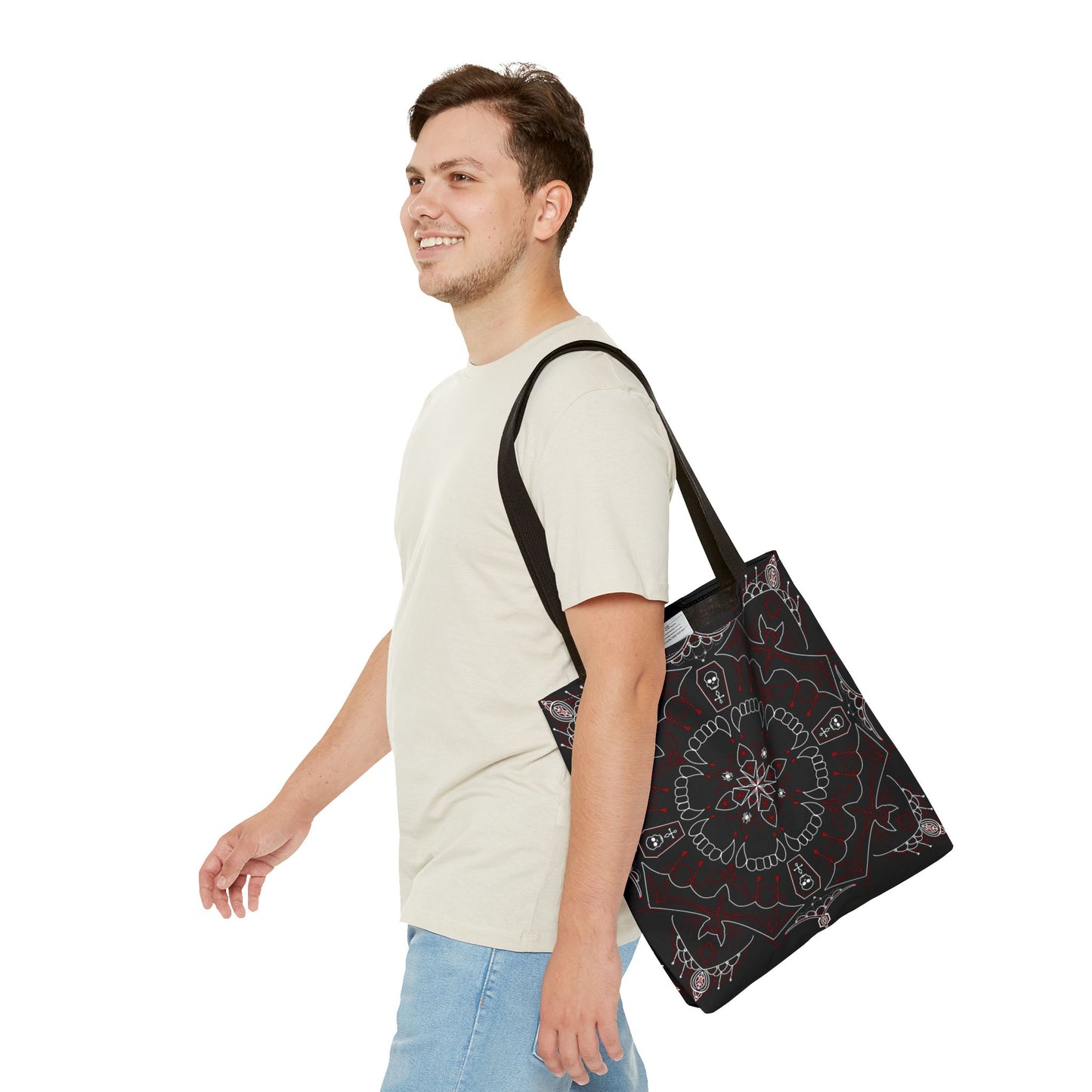 Skull and Coffin Gothic Halloween Tote Bag