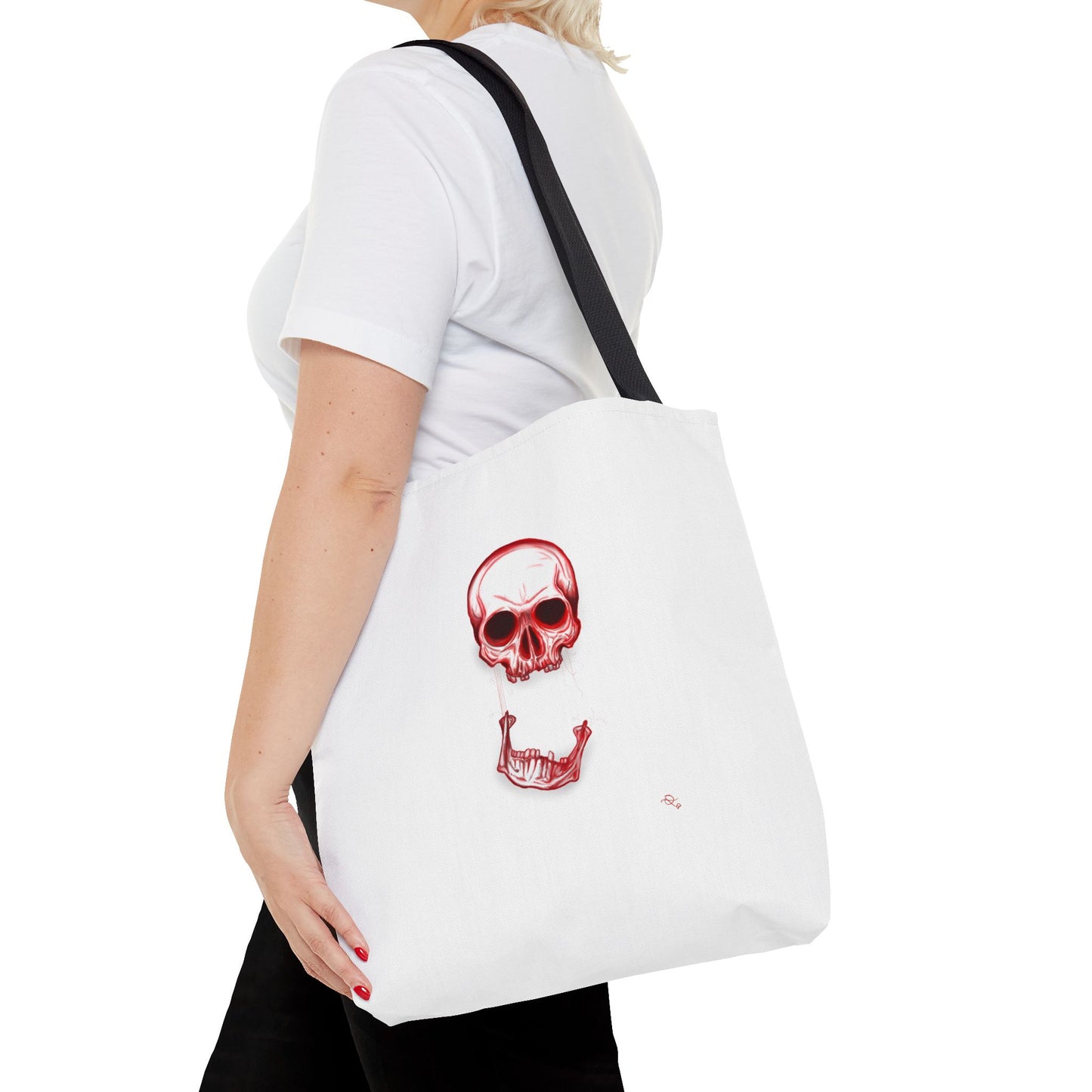 Red Skull Halloween Tote Bag