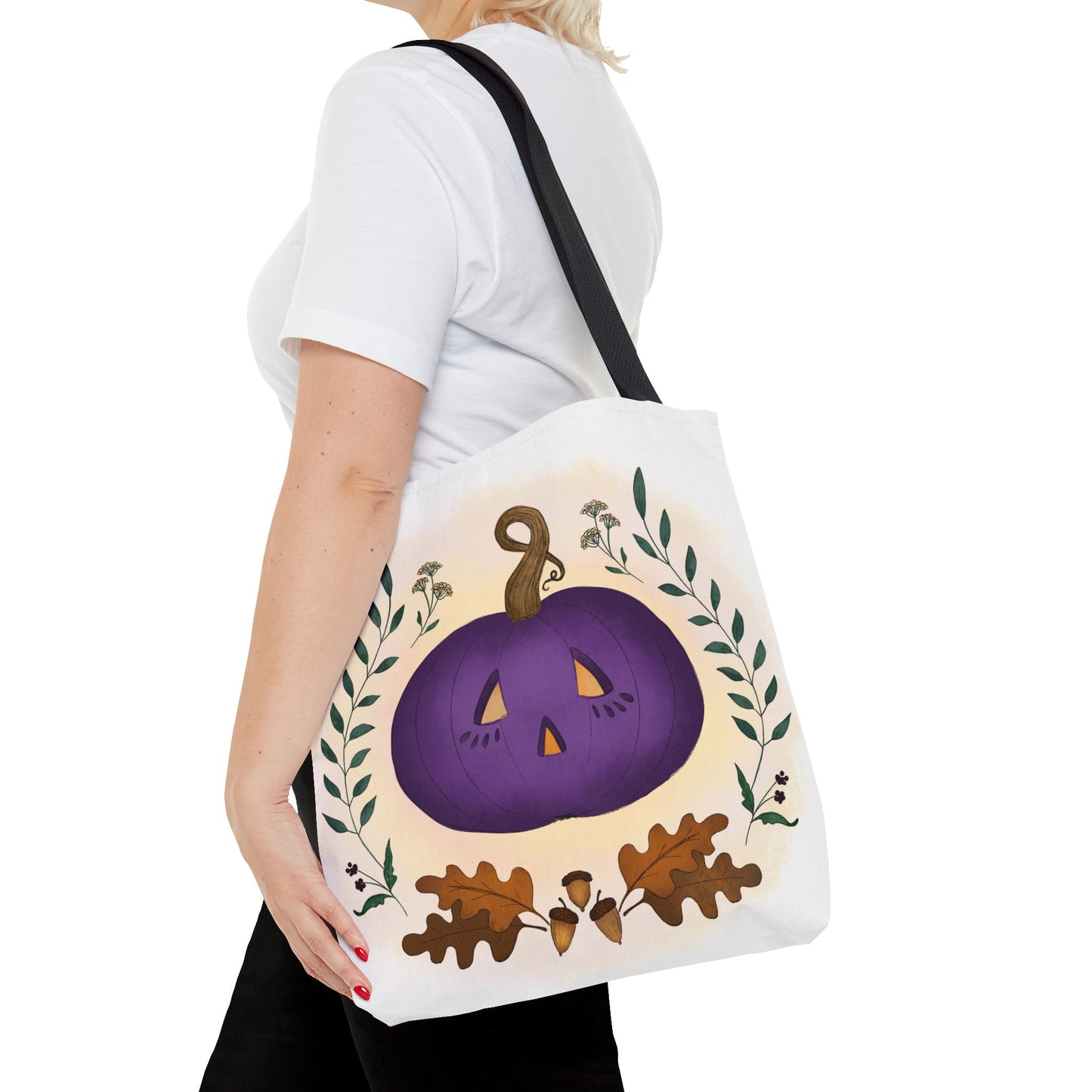 Autumn Pumpkin Vine Halloween Tote Bag