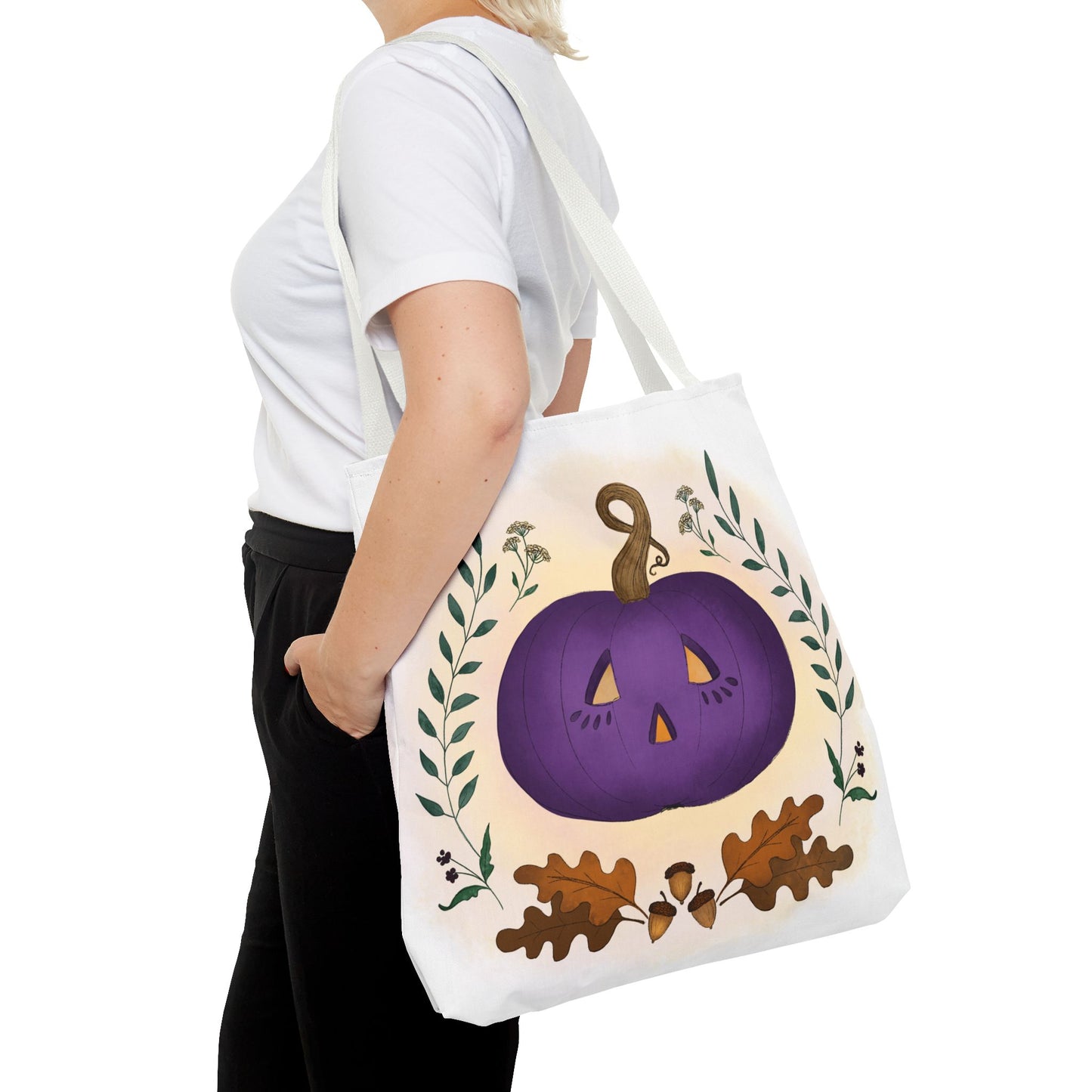 Autumn Pumpkin Vine Halloween Tote Bag