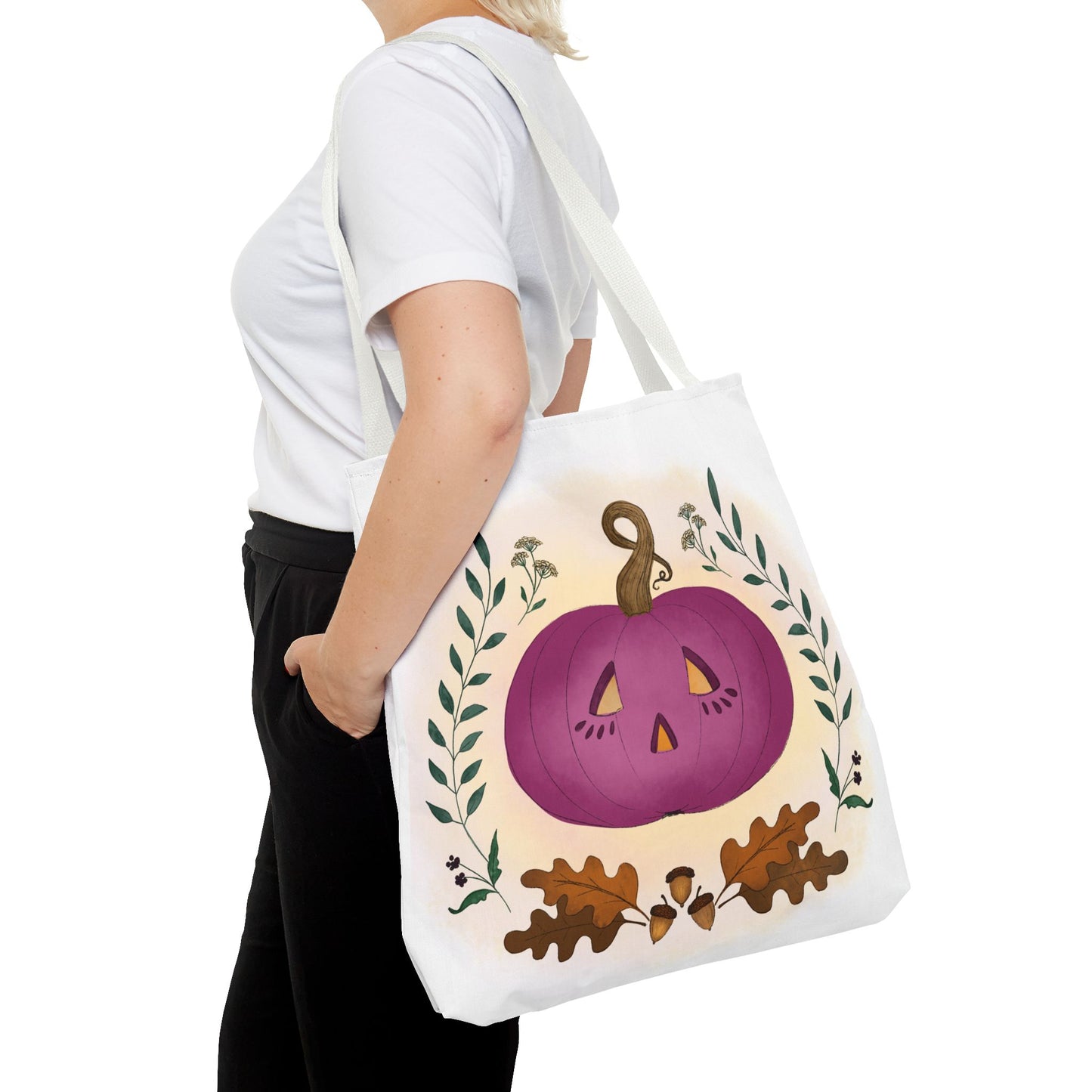 Autumn Pumpkin Vine Halloween Tote Bag