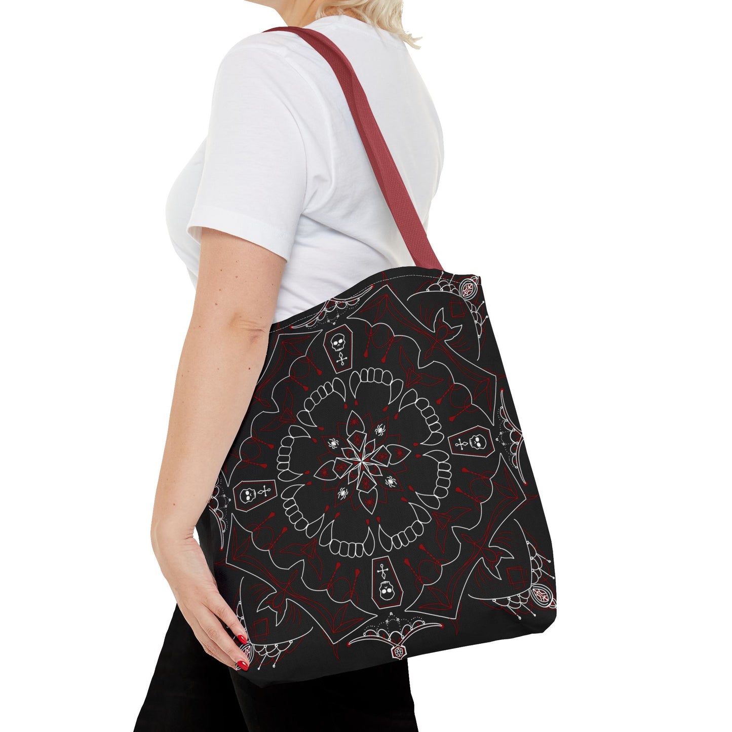 Skull and Coffin Gothic Halloween Tote Bag