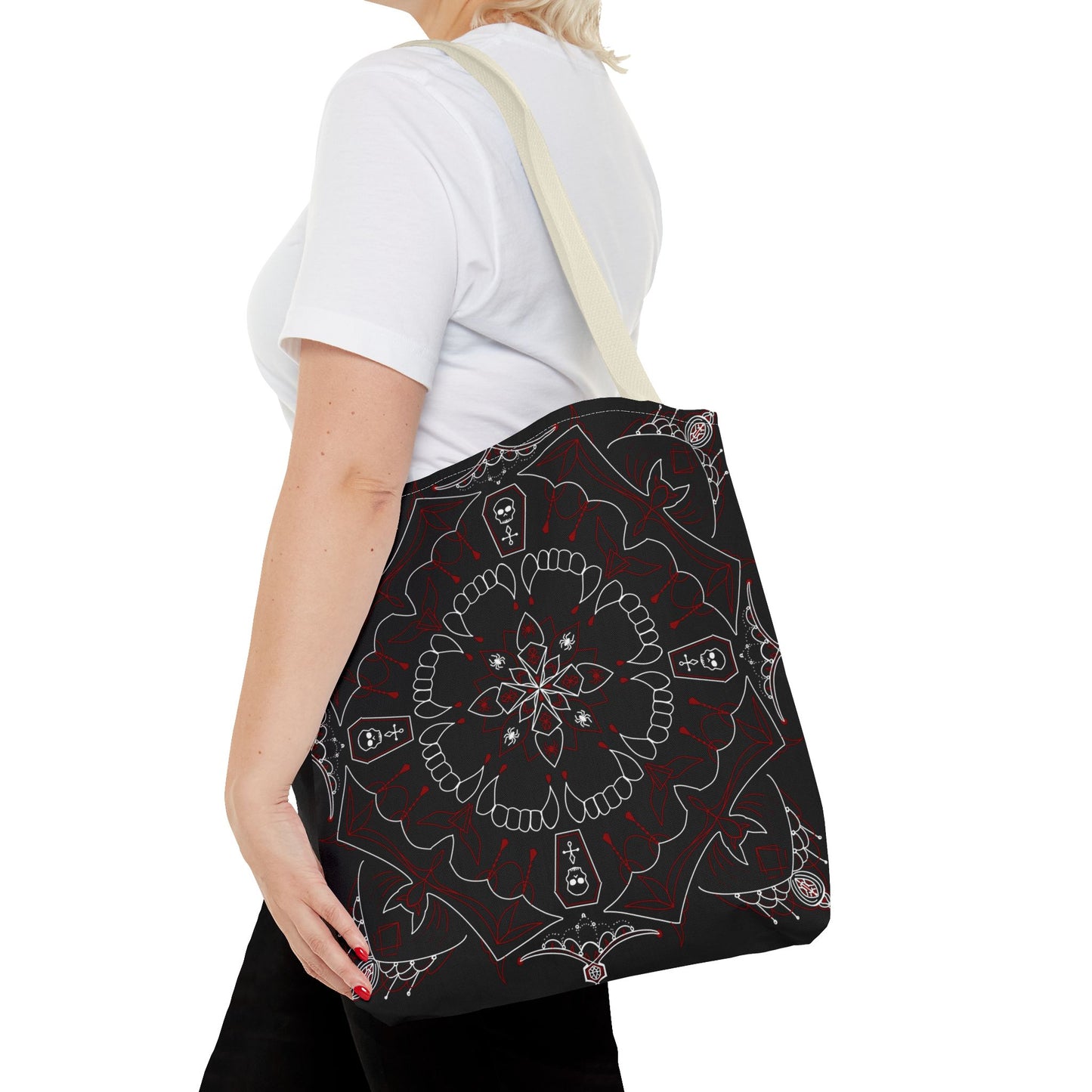 Skull and Coffin Gothic Halloween Tote Bag