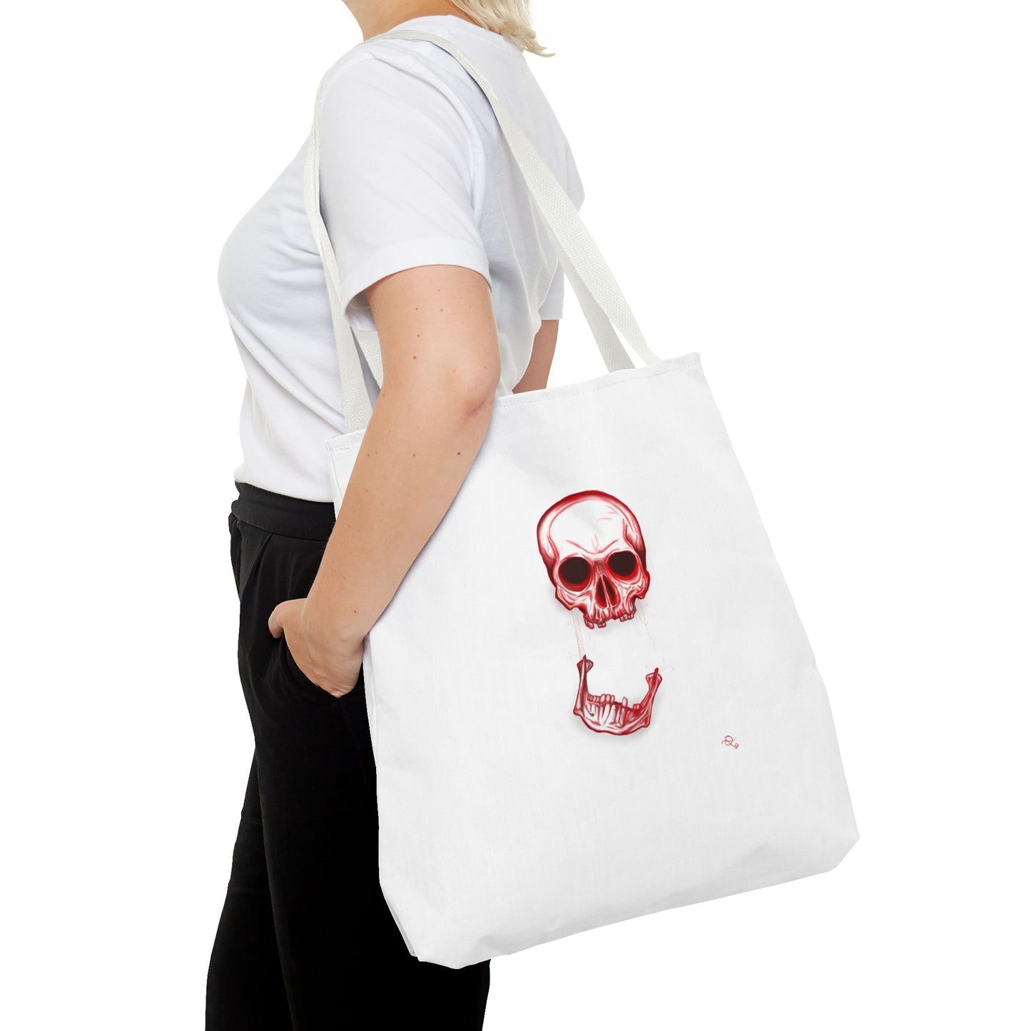 Red Skull Halloween Tote Bag