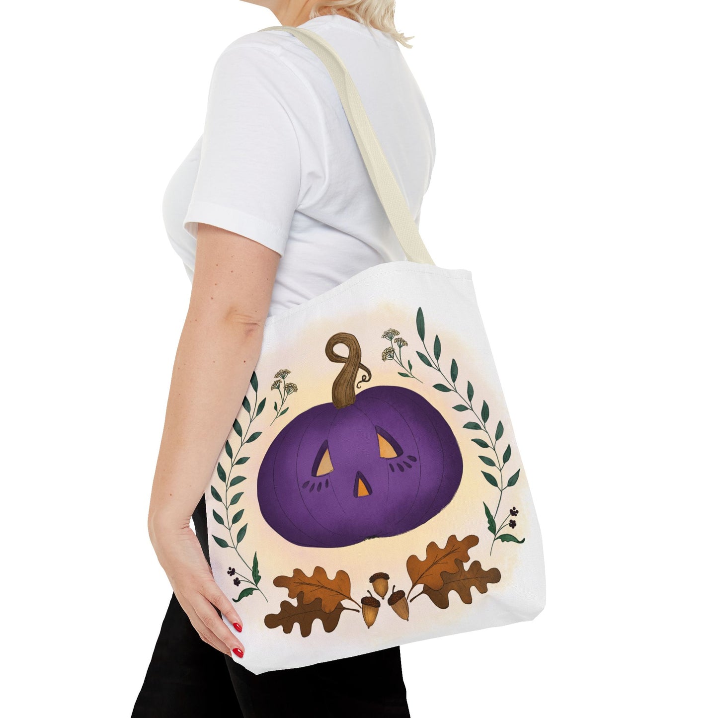 Autumn Pumpkin Vine Halloween Tote Bag