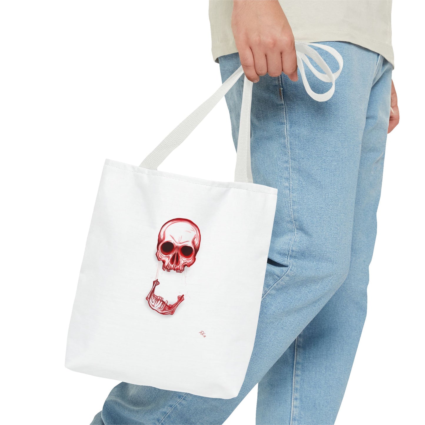 Red Skull Halloween Tote Bag